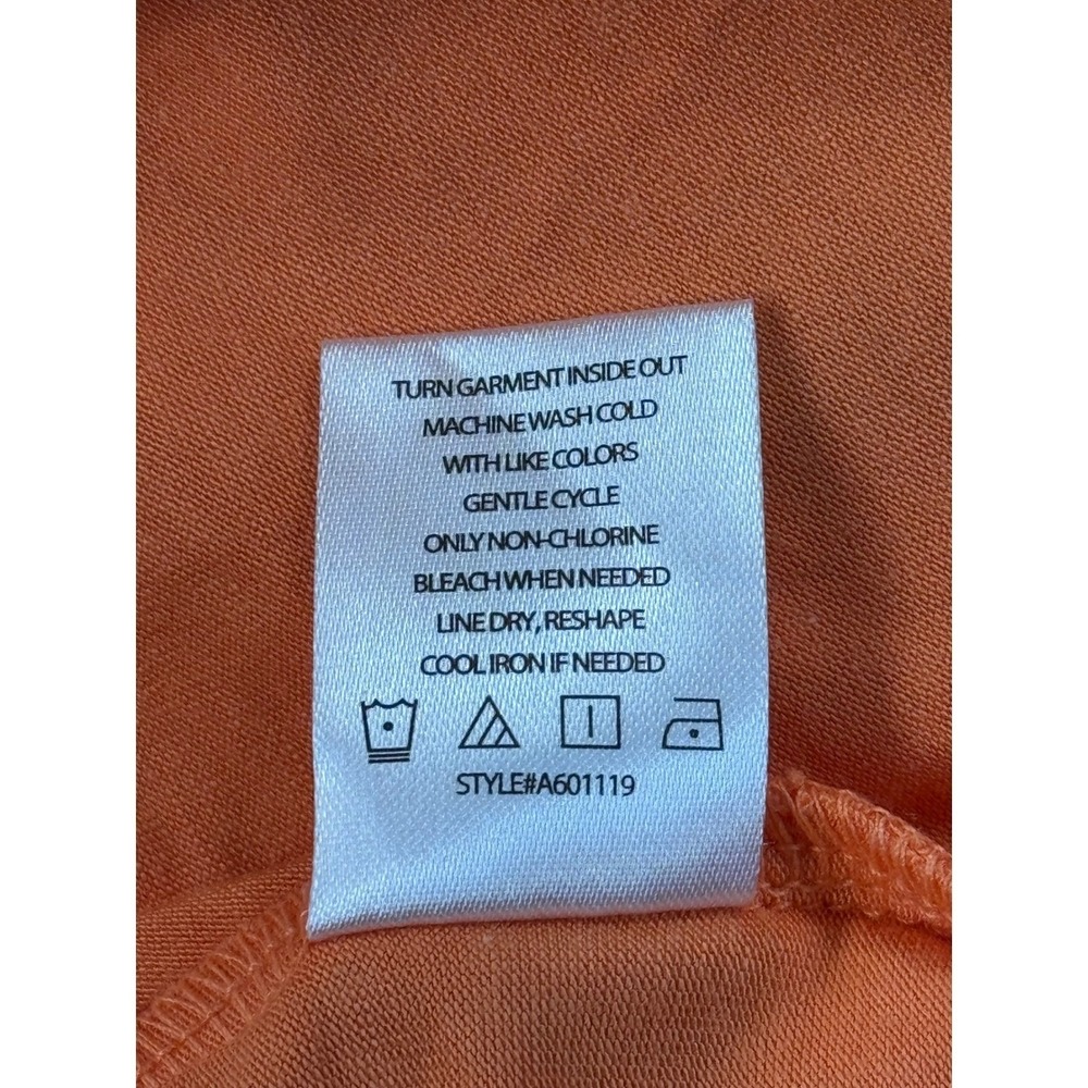 Laurie Felt Tangerine Orange Bamboo Cotton Henley Top A601119 XS - Picture 6 of 9